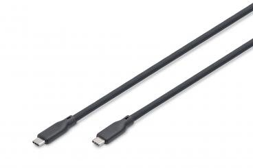 USB silikon kablo, USB4 sürüm 2.0, USB 80Gbps, 0,5 m, siyah 