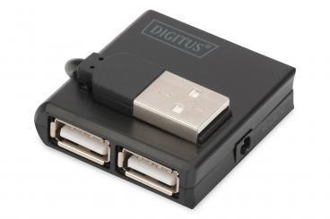 DIGITUS® USB 2.0 Yüksek Hızlı Hub 4-Girişli 