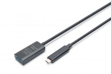 Aktif USB 3.2 Gen2 10G uzatma kablosu, USB-C - USB-A, 5m 