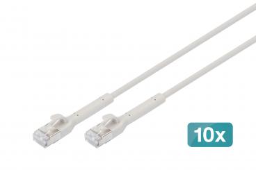 CAT 6A F-FTP açılı patch kablo, bakır, 1,5 m, gri, 10 parça 