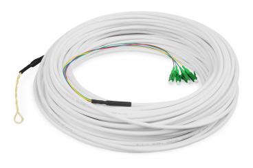 FTTH Drop kablo, tekli mod, 4 fiber, 4 LC/APC, 30 m 