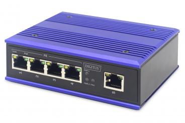 4 portlu Hızlı Ethernet ağ PoE anahtarı, endüstriyel, yönetilmeyen, 1 RJ45 yukarı bağlantı 