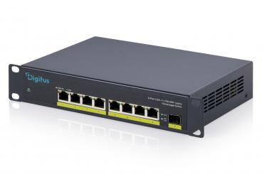 10 inçlik, 2,5 Gbps hızında, 8 bağlantı noktalı, yönetilemeyen anahtar, 1× 10 Gbps SFP+ ile 