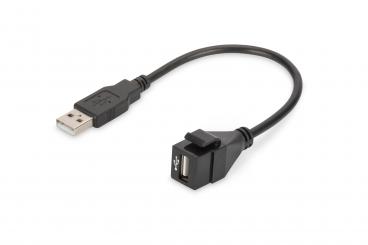 16 cm kablo ile USB 2.0 Keystone modülü (soket/fiş) 