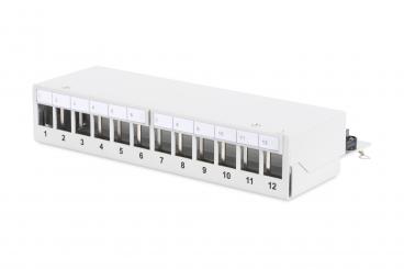 Masaüstü Modüler Patch Panel, blendajlı, 12 portlu 