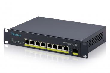 10 inçlik, 2,5 G, 8 bağlantı noktalı, yönetilemeyen PoE+ anahtar, 1× 10G SFP+ ile 