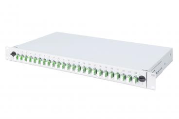 Fiber optik ekleme kutusu, 1U, monte edilmiş, 24x LC-APC DX, OS2 