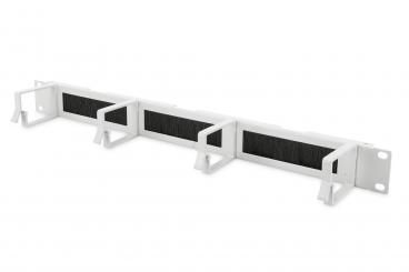 483 mm (19") muhafazalar için fırça şeritli kablo yönetim paneli, 1U 