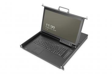 17" HD LCD KVM konsol, 8 portlu HDMI, Fransız klavye 