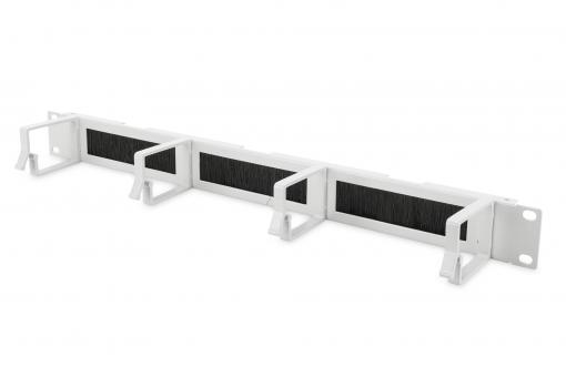 483 mm (19") muhafazalar için fırça şeritli kablo yönetim paneli, 1U 